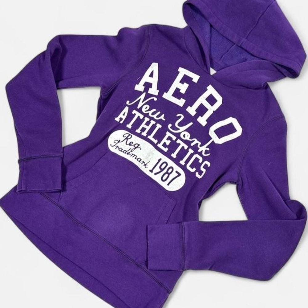Vintage Y2K Aeropostale Zip Up Hoodie, Purple, Size Medium
